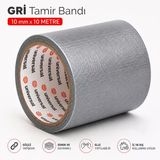 Gri Tamir İzolasyon Bandı 10 Mm X 10 Metre Genel Duct Tape Su Geçirmez Sızdırmazlık Takviye Bantları