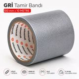 Gri Tamir İzolasyon Bandı 100 Mm X 10 Metre Genel Duct Tape Su Geçirmez Sızdırmazlık Takviye Bantları