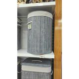 Gri Tek Bölmeli Yuvarlak Gri Çamaşır Sepeti 99+ L Bambu 100 x 100