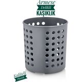 Gri Tezgah Üstü Kaşıklık Düzenleyici, 13X12 Cm, Şık ve Pratik Kullanım. - Seçenek 1 - Antrasit