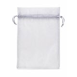 Gri Tül Kese Organze Torba 18x12 cm Düğün Davet Hediyelik 1 adet | Şeffaf Organze, İpli Kapama, Takı ve Tesbih İçin, Kına ve Mevlüt, 1 Adet