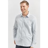 Gri Uzun Kol Kendinden Desenli Armürlü 032 Sert Yaka Casual Slim Fit Gömlek 1004240249