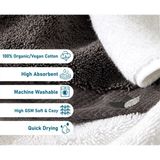 Gri ve Beyaz ORGANIK,VEGAN,900 Gsm Banyo Havlusu 2 Adet 90X160CM - Gri - Beyaz - 90 x 160 cm