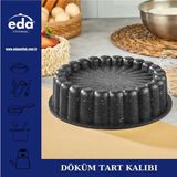 Gri ve Beyaz Renkli 26 cm Dilimli Granit Tart Kalıbı, Şık ve Dayanıklı Mutfak Ürünü - Seçenek 1 - Ahşap Bej - Siyah