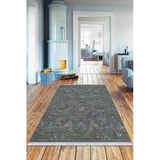 Gri Vintage Dokuma Pamuk Tabanlı Kaymaz Kilim Klm357