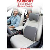 Gri Viscofoam Araç İçi Boyun Destek ve Bel Destek Yastığı 30*33*8cm Ergonomik Tasarım