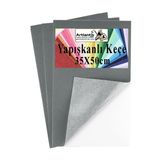 Gri Yapışkanlı Keçe 35X50 Cm 3 Adet 2.0 Mm Kendinden Yapışkanlı Renkli Hobi Keçesi Elişi Keçe Kumaşı Anasınıfı