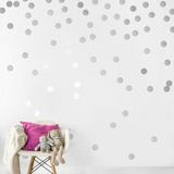 Gri Yuvarlak Polka Dots Dekoratif Duvar Stickerları 3CM 200 Adet Gri Renk Çocuk Odası Anaokulu Dekorasyon Stickerı Noktalar Sticker - 3 cm