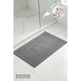 Gri Zivra Ayak Havlusu - 50x70 Cm, 245 Gr, %100 Pamuk, Spa Ve Otel Banyo Paspası, Günlük Kullanıma Antrasit