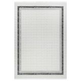 Grid Motifli Geometrik Modern Tasarımlı Pamuk Tabanlı Salon - Oturma Odası Gri Renk Halı