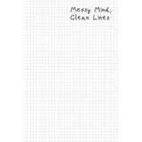 Grid Notebook 6 x 9 - 100 pages: Messy Mind, Clean Lines (White Cover): Aesthetic sketchbook for turning chaos into ideas