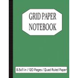 Grid Paper Notebook, Quad Ruled 5x5 ( 120 Pages, 8.5 x 11) - Green: Grid Paper for Math and Science Students