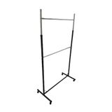 GRİDEKOR Çift Katlı Ayarlı Tekerlekli Stant, Elbise Askılığı, Mağaza Askılığı, Askılık 220x120 Cm