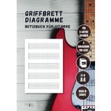 Griffbrett Diagramme: Notizbuch für Gitarre | 120 Seiten leere Griffbrettdiagramme mit 24 Bünden | Zum Üben, Festhalten von Akkorden, Arpeggios, ... und Profis | Für 6-saitige Gitarren (A4)