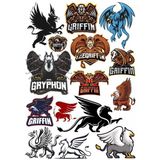 Griffon Sticker Set 9 Parça Telefon, Tablet, Defter, Laptop Sticker
