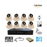 Grifin Soft 5mp Lens 2mp 1080P Dome 8 Kameralı 250GB Harddisk Dahil Güvenlik Kamerası Seti - ST-28250D