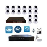 Grifin Soft Arna 5 Mp 16 Kameralı 3.6 mm Lens Full Hd 2 Tb HDD Dahil Ip Poe Güvenlik Kamera Seti - ST51621