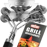 GriLLART - Kılsız ızgara fırçası, kablosuz ızgara fırçası, paslanmaz çelik, porselen, gazlı veya karbon plakaları temizlemek için ideal