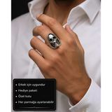 Grim Reaper Skull Ring Azrail Kuru Kafa Erkek Yüzüğü