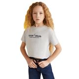 GRIMELANGE AGATE-GRM24025 100% pamuk baskılı kısa kollu kız çocuk t-shirt Grimelanj T-Shirt