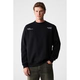 Grimelange ALARIC Erkek Yuvarlak Yaka Önü Baskılı Regular Fit Antrasit Sweatshirt - 2XL