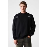 GRIMELANGE ALARIC Erkek Yuvarlak Yaka Önü Baskılı Regular Fit Antrasit Sweatshirt