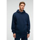 GRIMELANGE AMOS Erkek Yumuşak Kumaşlı 3 İplik Oversize Kapüşonlu Kanguru Cepli Lacivert Sweatshirt