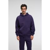 GRIMELANGE AMOS Erkek Yumuşak Kumaşlı 3 İplik Oversize Kapüşonlu Kanguru Cepli Mor Sweatshirt