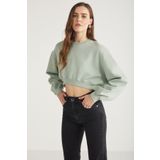 GRIMELANGE AMY Kadın %100 Organik Pamuk Yeşil Sweatshirt
