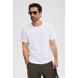 GRIMELANGE AXION Erkek %100 Organik Pamuklu Yuvarlak Yakalı Regular Fit Beyaz T-Shirt