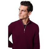 Grimelange BERNARDO Erkek Yarım Fermuarlı Dik Yaka Triko Bordo Kazak - 2XL