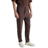 Grimelange Berthola Erkek Desenli Kumaş Regular Fit 3İplik İçi Organik Pamuklu Acı Kahve Eşofman Altı, 2XL