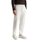 Grimelange Berthola Erkek Desenli Kumaş Regular Fit Ottoman Kalite Organik Pamuklu Eşofman Altı, Ekru, 2XL