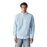GRIMELANGE BONELL Erkek %100 Pamuk Relaxed Bisiklet Yaka Uzun Kollu Açık Mavi Sweatshirt
