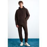 Grimelange Burnham Erkek Regular Fit Rahat Kesim Lastikli Paça Eşofman Altı, Acı Kahve, XL