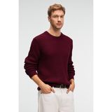 Grimelange CABLIN Erkek Yuvarlak Yaka Regular Fit Triko Bordo Kazak - S