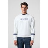 GRIMELANGE CAMDEN Erkek Önü Kolları Ve Sırtı Baskılı Oversize Fit Bisiklet Yaka Beyaz Sweatshirt