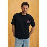 GRIMELANGE CAPISO Erkek %100 Organik Pamuklu Baskı Detaylı Regular Fit Yuvarlak Yaka Siyah T-Shirt