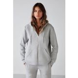 GRIMELANGE Carlota Kadın Yumuşacık Içi Polarlı 3 Iplik Relaxed Kapüşonlu Fermuarlı Grimelanj Sweatshirt