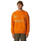 Grimelange Cassy Erkek Organik Pamuklu Yumuşacık Baskı Detaylı Hardal Sweatshirt, XL