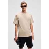 Grimelange CATWALK Erkek %100 Pamuk Regular Fit Bej T-Shirt - 2XL