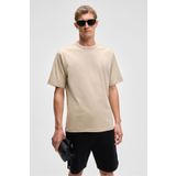 GRIMELANGE CATWALK Erkek %100 Pamuk Regular Fit Bej T-Shirt