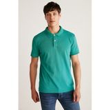 Grimelange Chrıs Erkek Regular Kalıp %100 Pamuk Yeşil Polo Yaka T-shirt