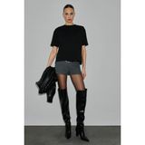 Grimelange Colena Kadın Organik Pamuklu Bisiklet Yaka Oversize Fit Kısa Kollu Siyah T-Shirt - XS