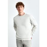 GRIMELANGE Danko Erkek Yumuşacık Bisiklet Yaka 3 Iplik Taş Rengi Sweatshirt