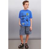 GRIMELANGE DATHAL Erkek Saks Mavi T-Shirt