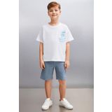 Grimelange Davy Erkek Beyaz T-Shirt, 4-5 Yaş