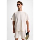 Grimelange Donyel Erkek Bisiklet Yaka Kısa Kol Regular Ekru T-Shirt - XL