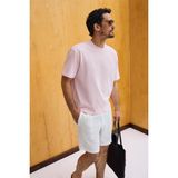 Grimelange Dunno Erkek %100 Organik Pamuk Yuvarlak Yakalı Regular Fit Pembe T-Shirt - 2XL