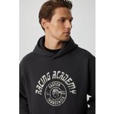 GRIMELANGE Edgar Erkek Yumuşacık Kapüşonlu Oversize Antrasit Sweatshirt